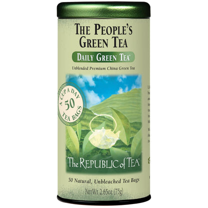 The Republic of Tea Daily Green The People's Green Tea, Low Caffeine, 50 Ct