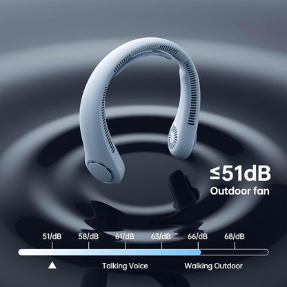 JISULIFE Portable Neck Fan Upgraded: Neckbrace Hands-Free, 5-Speed 5000 mAh