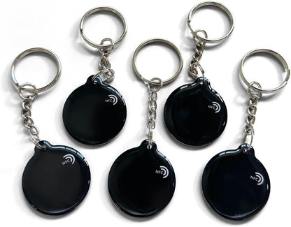 BABIQT NFC Keyfobs NTAG213 Tags Black NFC Keychain Rewritable NFC Tag
