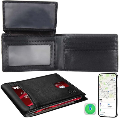 Smart Tracker Wallet for Men,Compatible with Android and Ios, Mens Wallet GPS Tracker Card Holder With Men Gift for Christmas. (Carbon Black) (iOS & Android)