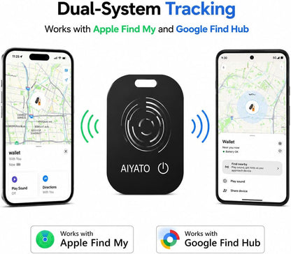 Mini Card Smart Finder, Wallet Tracker Card with Wireless Rechargeable Battery, Works with Apple Find My and Google Find Hub, Bluetooth Item Locator for Wallet, Purse, Keys, Luggage, iPhone & Android