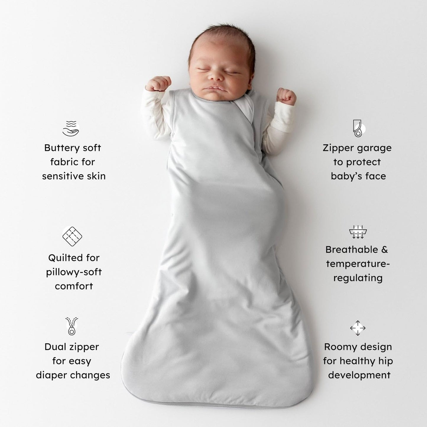 KYTE BABY Sleep Bag 1.0 TOG, Rayon Made From Bamboo Wearable Blanket, Dual Zipper For Infants And Toddlers Nursery Essentials