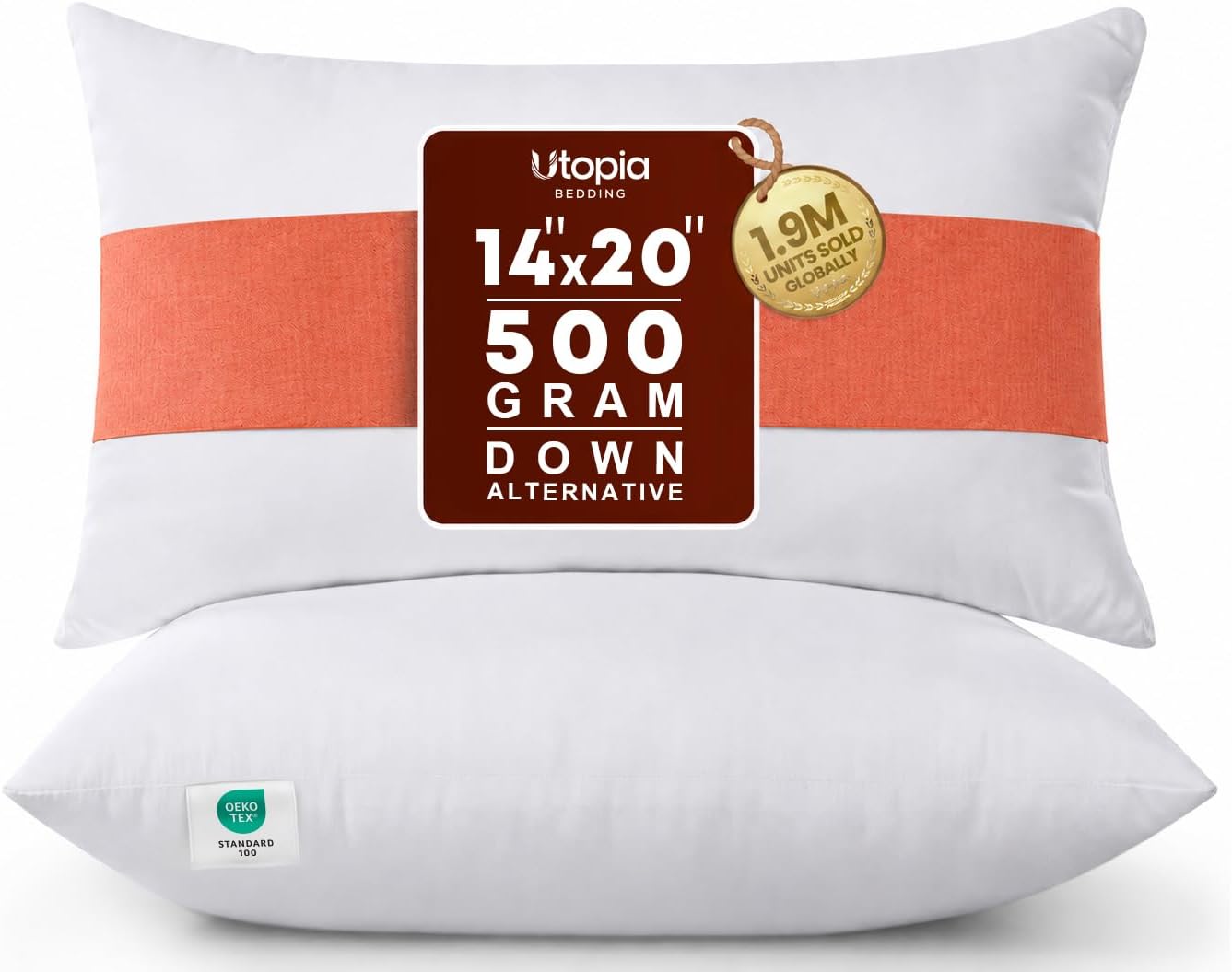 Utopia Bedding 12x20 Pillow Inserts, Set of 2, White – Indoor Decorative Throw Pillows for Bed, Sofa & Couch – Soft, Supportive & Fluffy Cushion Inserts