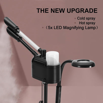 Artist hand Professional Facial Steamer with 5X LED Magnifying Lamp 3 in 1