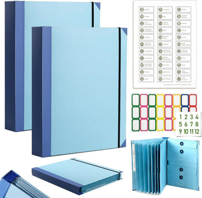 The Life Book Document Organizer - Binder for Important Documents, The Folio in Case I Die Binder, Family Emergency Planner, End of Lifeorganizer Paper File Folio Organizer with Labels(Blue)