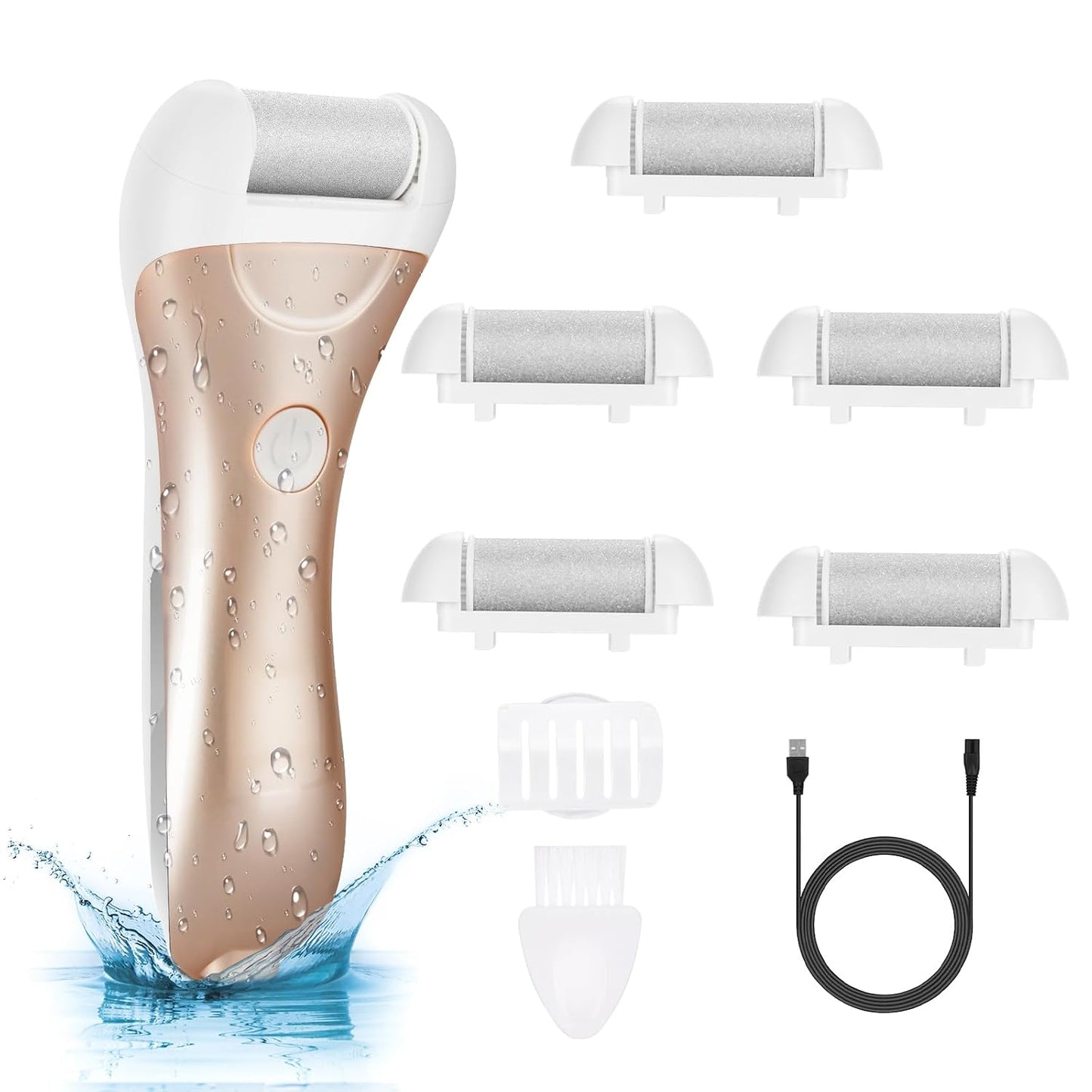 Callus Remover for Feet, Nicebirdie Electric Foot File Callus Removers Rechargeable Waterproof Pedicure Tools Foot Scrubber Shaver Feet Care Tool for Cracked Heels Dead Skin （Green）