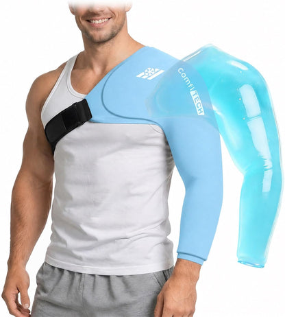 ComfiTECH Shoulder Arm Ice Pack Wrap for Pitchers & Volleyball Players, Reusable Ice Pack for Shoulder & Elbow & Arm Cooling, Adjustable Ice Arm Sleeve for Post-Training Recovery & Muscle Comfort, S