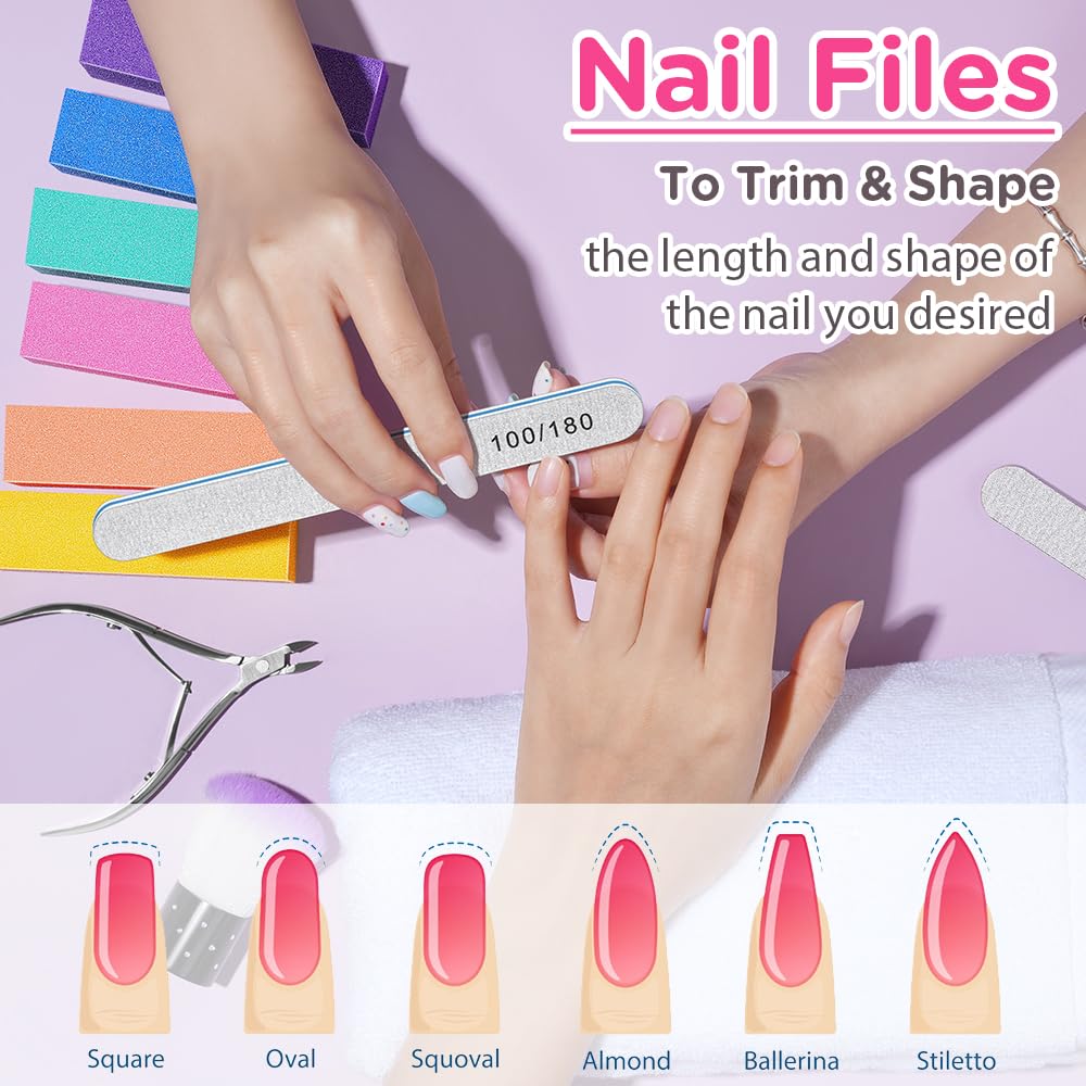 TsMADDTs Nail Files and Buffers, Professional Manicure Tools for Nail Care | Durable Emery, For Natural Or Acrylic Nails, Shaping and Polishing, Salon-Quality, DIY or Pro, 12PCS 100/180 Grit Nail Files