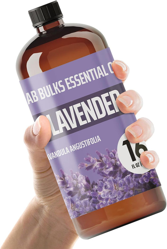 Lab Bulks Essential Oil (2-Pack) Lavender Essential Oil for Diffusers, Candles, Hair, Spray, Home – 16 oz Bulk