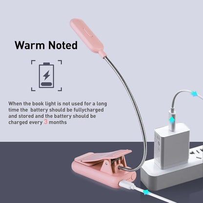 VAVOFO Amber Rechargeable Reading Light, Blue Light Blocking Book Light, 7 LEDs Eye Care 9 Colors 9 Brightness Clip On for Kids Bookworms Reading in Bed with Power Indicator Lasting 70h (Black)