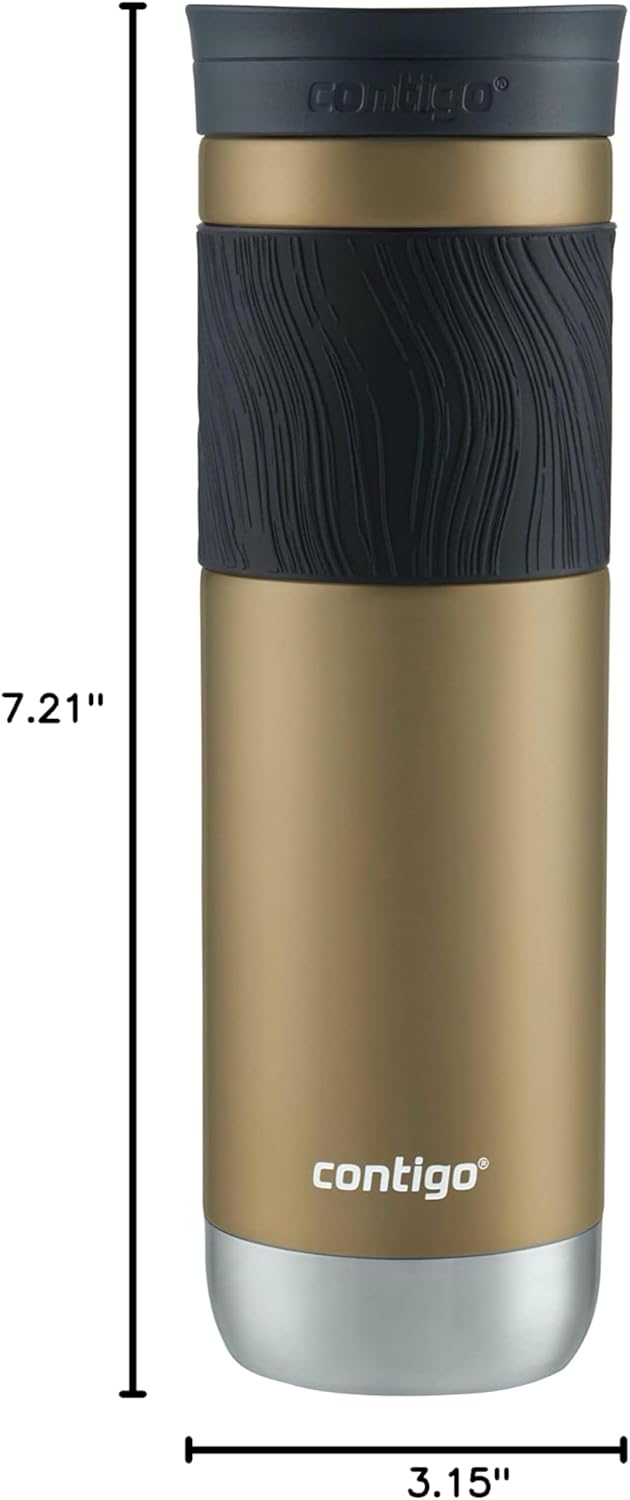 Contigo SNAPSEAL Insulated Stainless Steel Travel Mug with Grip 20oz. Blue Corn Transparent Satin & Midnight Berry