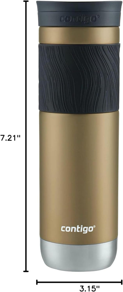 Contigo SNAPSEAL Insulated Stainless Steel Travel Mug with Grip 20oz. Blue Corn Transparent Satin & Midnight Berry