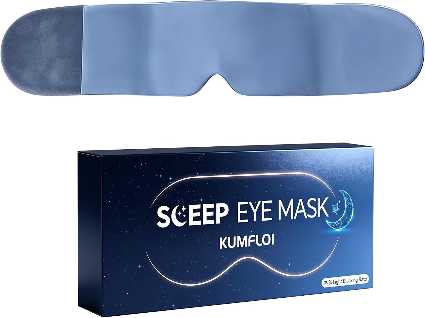 Weighted Sleep Mask for Side Sleepers, 100% Blackout Eye Mask for Sleeping with Adjustable Strap, Dual-Sided Cooling Silk & Warm Cotton Blindfold, Zero Pressure Eye Cover for Travel, Nap & Yoga