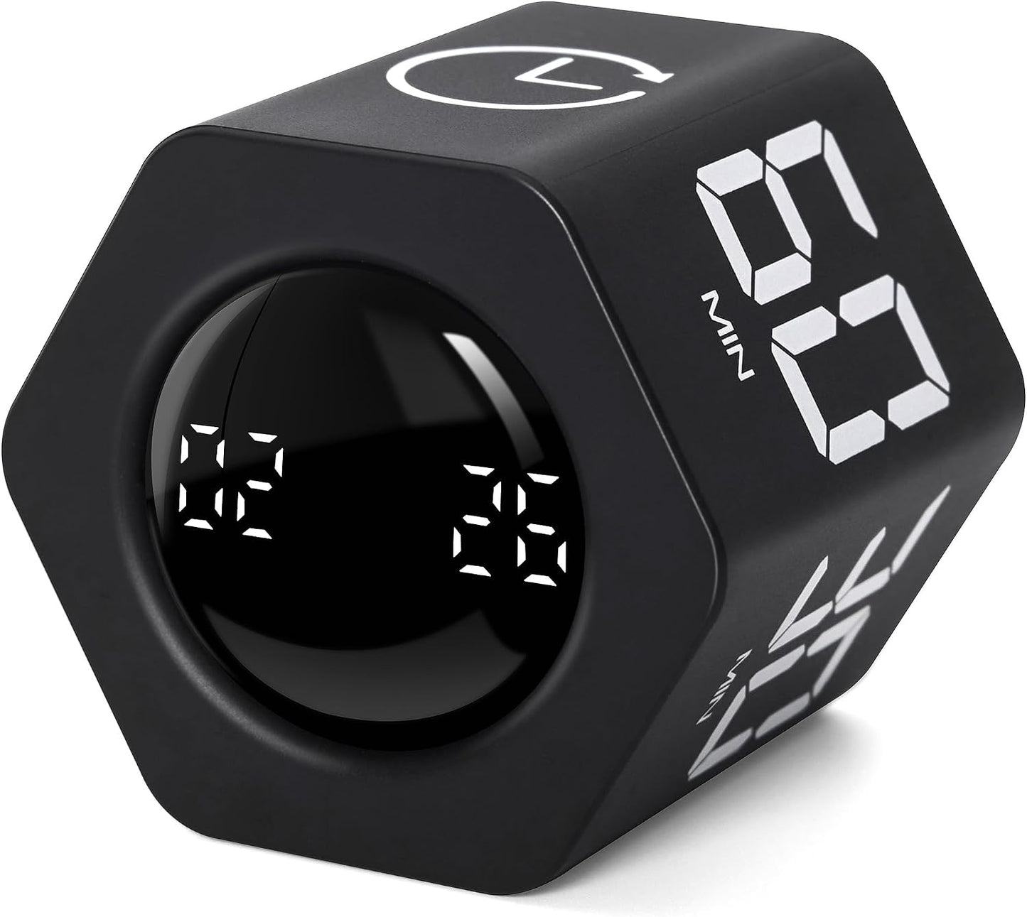 Productivity Timer 1, 5, 10, 30, 60 Minutes Preset, Desk Cube Timer with Gravity Sensor/Mute/Vibration for ADHD, Work, Study, Kitchen, Back to School (Wood Grain)