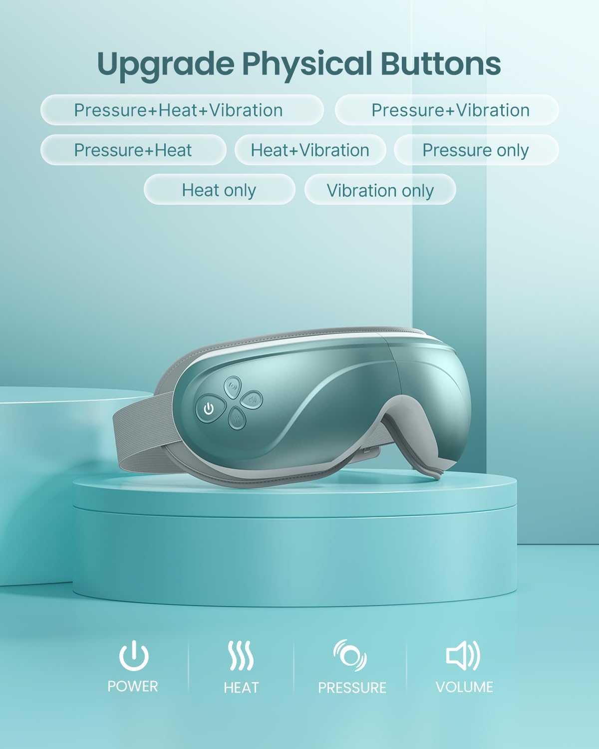 RENPHO Eye Massager with Heat, FSA Eligible HSA,Gifts for Men,Women,Eyeris 1 Eye Massager with Remote, Sleep Mask for Relieves Head Tension, Soothe & Refresh, Enhance Rest, White