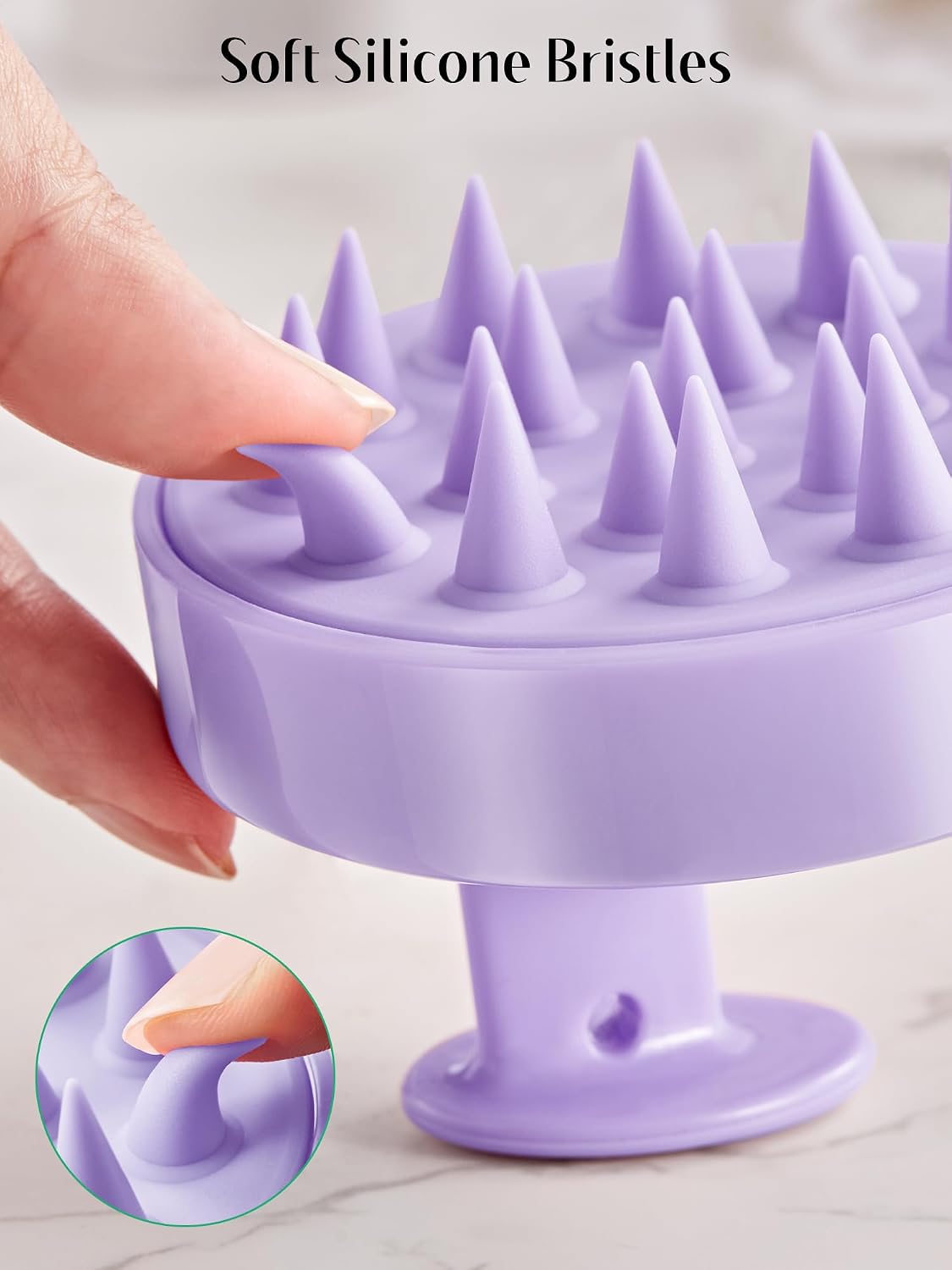 HEETA Scalp Massager Hair Growth 2-Pack, Soft Silicone Scalp Scrubber Shampoo Brush for Exfoliation Dandruff Removal Head Massage Stress Relax, Wet & Dry Use for Women Men Thick Thin Curly Hair Care