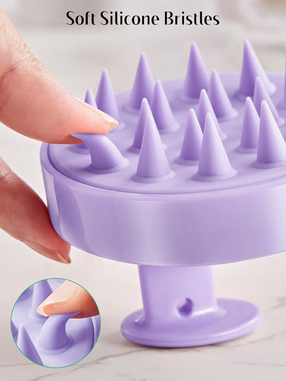 HEETA Scalp Massager Hair Growth 2-Pack, Soft Silicone Scalp Scrubber Shampoo Brush for Exfoliation Dandruff Removal Head Massage Stress Relax, Wet & Dry Use for Women Men Thick Thin Curly Hair Care