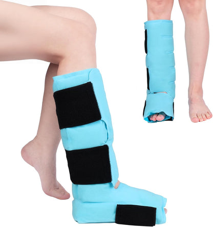 Comfytemp Ankle Ice Pack Wrap Brace for Swelling, Foot Pain Relief, 2 Gel Packs for Injuries Reusable, Hot Cold Compress Therapy for Plantar Fasciitis Relief, Heel Spur, Achilles Tendonitis, Swelling