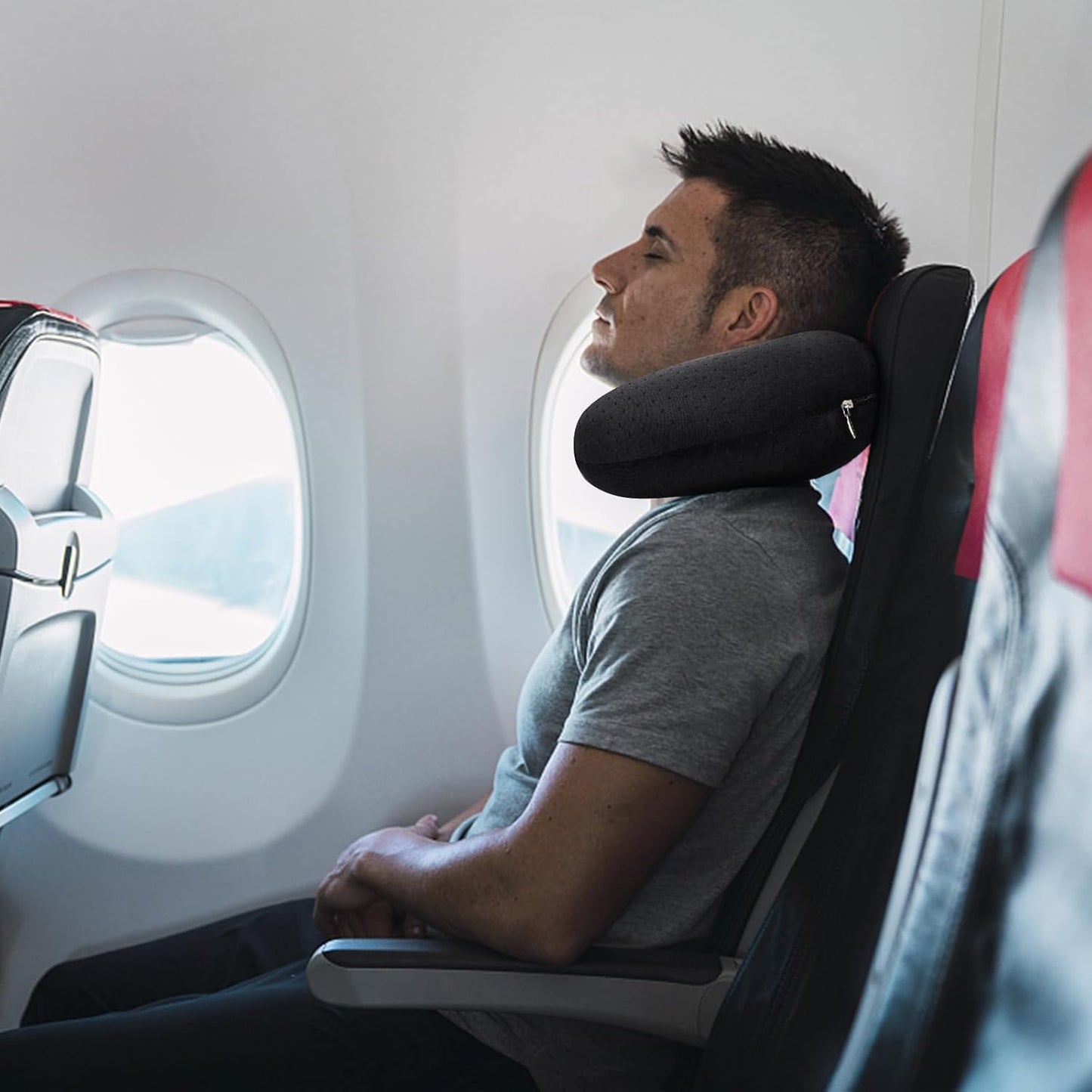 Neck Pillows for Sleeping Travel Pink Travel Pillow Comfortable U Shape Memory Foam Pillows Neck and Head Support Portable Travel Neck Pillow Suitable for Planes, Trains, Self-Driving Cars