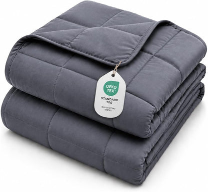 L'AGRATY Weighted Lap Pad 7lb: Small Weighted Blanket for Adults - Cooling Portable Travel Blanket for Relaxation Sleeping - Washable All-Season (29" x 24")
