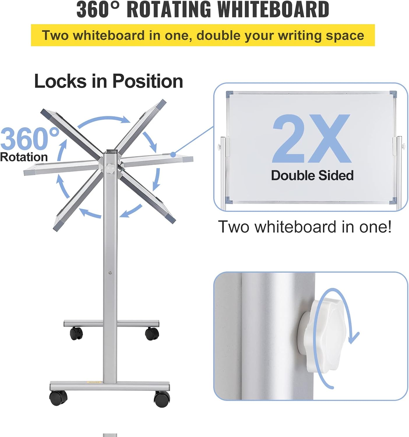 VEVOR Dry Erase Calendar for Wall, 36 x 24 Inches Whiteboard Calendar, Monthly Planner Magnetic Dry Erase Board, 1 Magnetic Erase & 2 Dry Erase Marker & Movable Tray for Restaurant Office Home School