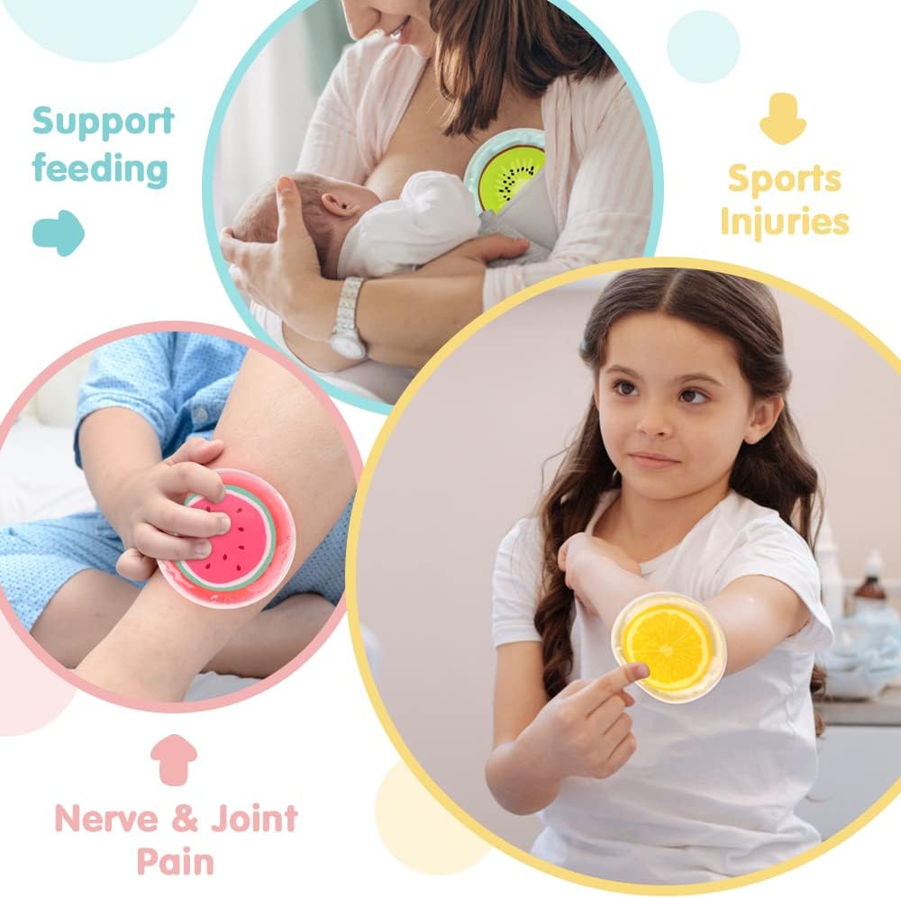 Hilph Kids Ice Packs for Boo Boos - FSA Eligible HSA, 3 Pack Gel Ice Packs for Toddlers & Children Injuries Reusable, Soft Small Hot & Cold Pack for Bumps, Bruises, Fever, Get Well Gifts