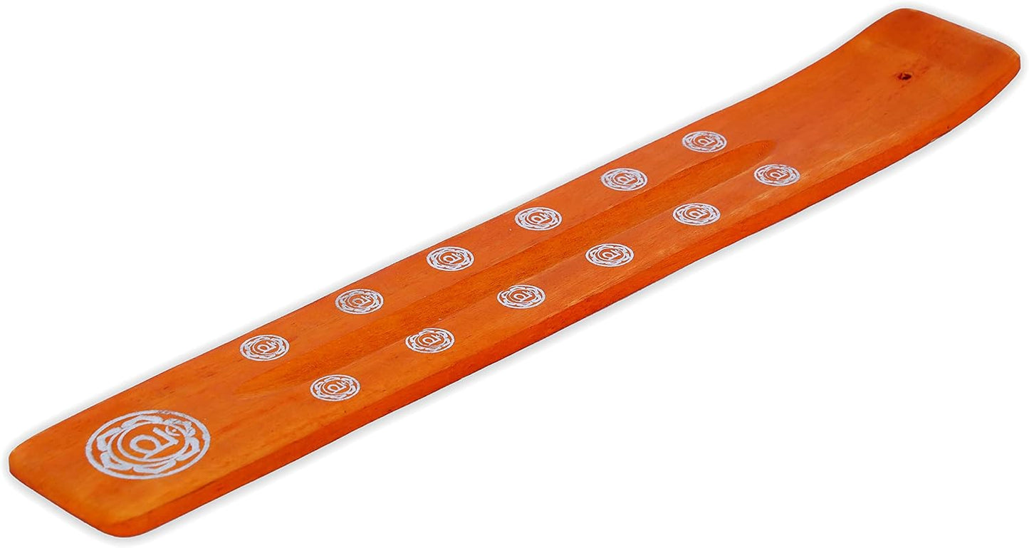 Bless-International Traditional-Handmade-Burner Wooden-Incense-Stick-Holder Ash-Catcher-Stand for-Aromatherapy-Meditation-Yoga (Incense Holder 10 inch(2 pcs))