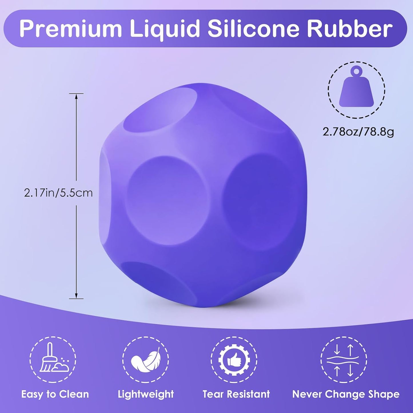 Sensory Stress Balls - Fidget Toy for Adults & Teen, Silicone Polyhedron Hand Therapy Ball with Beads Inside Relief Stress Squeeze Toy for Autism & ADHD, Office Desk Toy