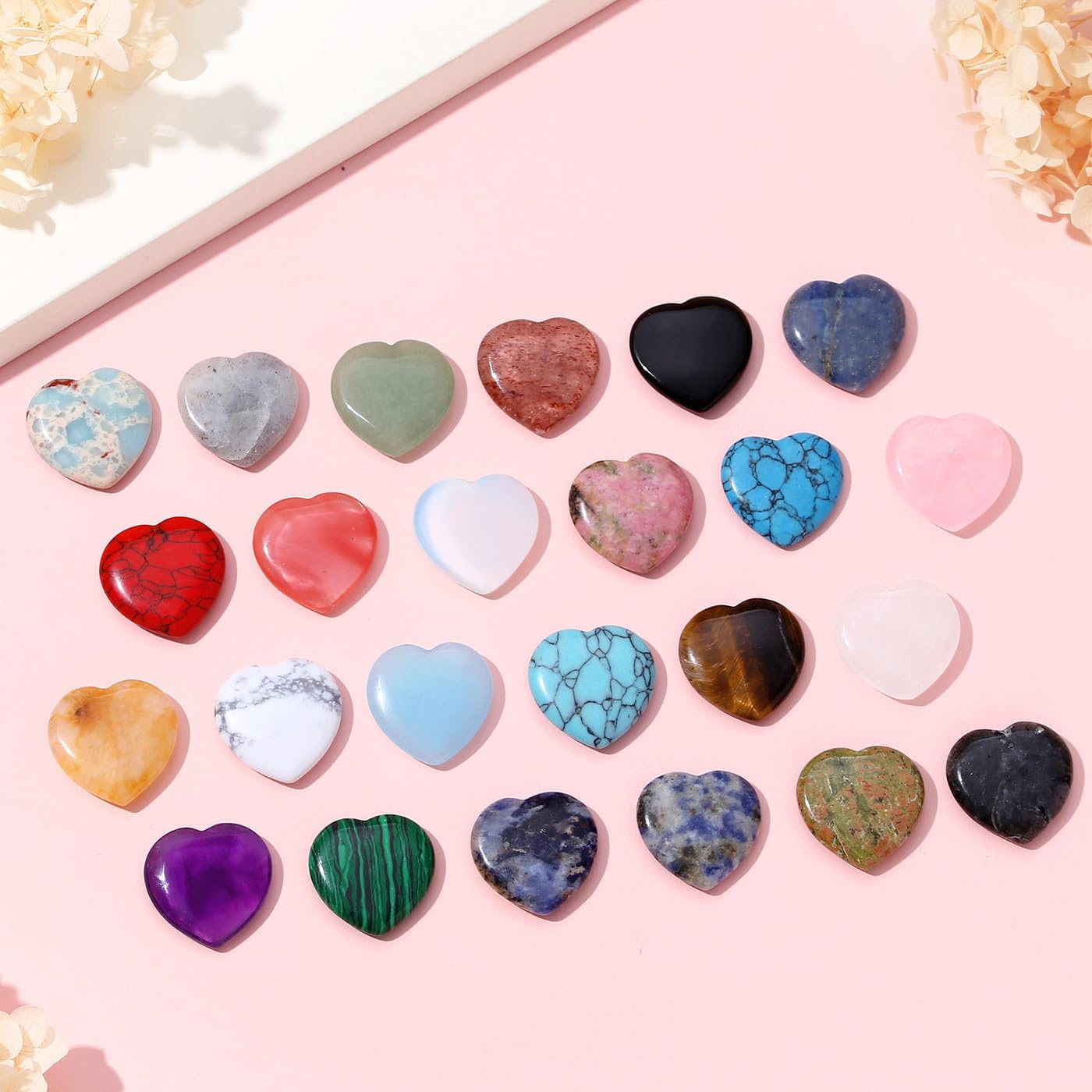 DUQGUHO Worry Stones for Anxiety, Meditation Reiki Relax Thumb Worry Stones, Crystals and Healing Stones Bulk 12PCS, Stress Relief Gifts for Women