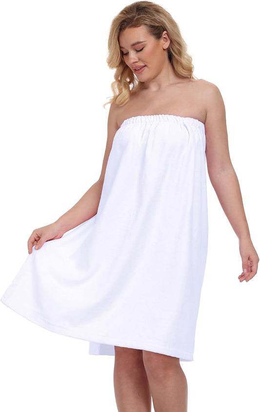 goodmansam Women's Cotton Shower Wrap Robes Spa Body Wrap Bathrobe Ultra Absorbent Cover up Towels