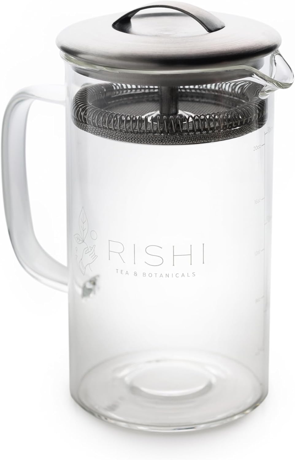 Rishi Tea Simple Brew Teapot - For 12oz Loose Tea Preparation, Built-in Strainer, Everyday Teaware, Easy to Clean, Borosilicate Glass, Enjoy Hot or Iced Tea - 400ml