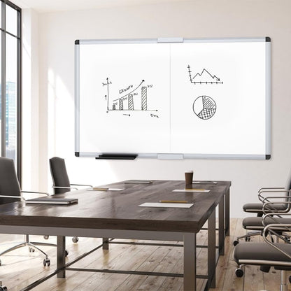 VIZ-PRO Magnetic Dry Erase Board, 36 X 24 Inches, Silver Aluminium Frame