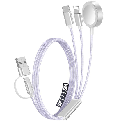 Travel Essentials for Apple Watch Charger,3-in-2 Multi Charging Cable