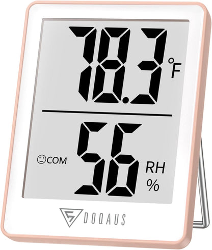 DOQAUS Digital Hygrometer Indoor Thermometer Humidity Meter Room Thermometer with 5s Fast Refresh Accurate Temperature Humidity Monitor for Home, Bedroom, Baby Room, Office, Greenhouse, Cellar (Black)