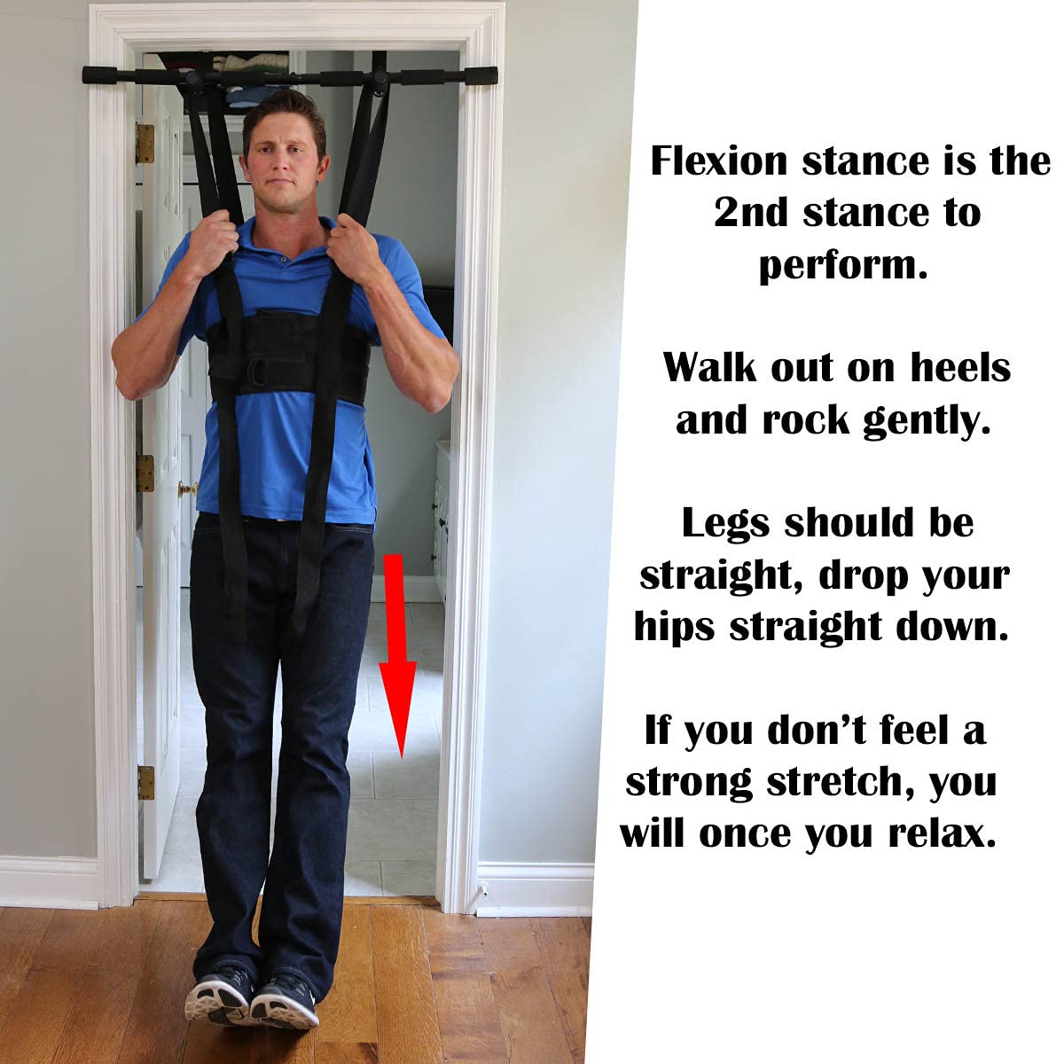 Sit and Decompress Back Stretcher with Pull Up Bar 3 Minutes A Day Lumbar Traction Spinal Decompression - (Large Harness)