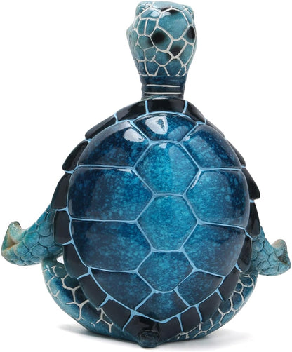 Hodao 2PCS Sea Turtle Meditation Yoga Figurines, Coastal Beach Decor