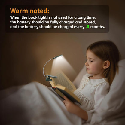 VAVOFO Clip On Book Light for Bed Kids, 7 LED Reading Light with 9-Level Warm Cool White Daylight, Eye Care Lamp with Power Indicator for Bookworms (Blue)