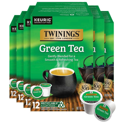Twinings Green Tea K-Cup Pods for Keurig, 12 CT Box (6 Pack)