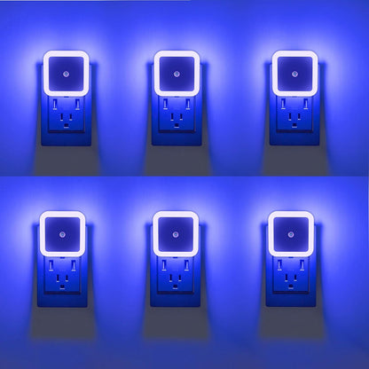 KINUR 6 Pack Night Light, LED Night Lights Plug into Wall with Dusk to Dawn sensors, Plug in Night Lights for Kids Room, Bedroom, Bathroom, Baby Nursery,Stair Lights, Hallway Light, Amber Color