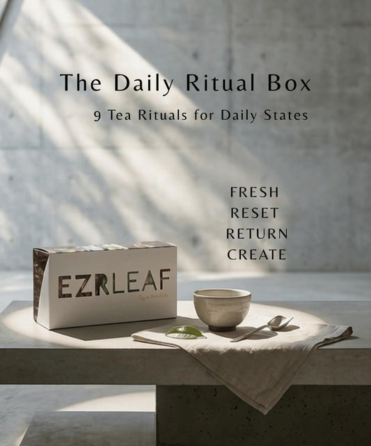 EZR LEAF The Daily Ritual Box – Tea Variety Pack Gift Set, 9 Assorted Tea Blends, Premium Pyramid Tea Bags, Herbal, Black＆Green Tea Collection, Tea Gifts for Tea Lovers, Lemon Verbena, Lemongrass , Rooibos , Lime , Sencha , Blackcurrant , Sweet Rose ,