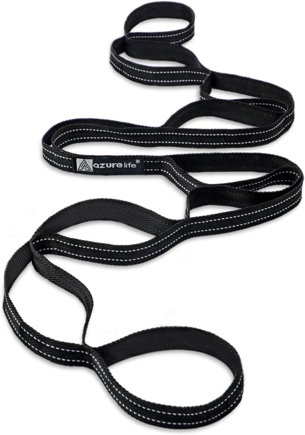 A AZURELIFE Premium Durable Stretch Straps with Loops, Stretching Strap for Physical Therapy, Multi-Loop Yoga Strap Fitness Exercise Strap for Yoga, Pilates, Dance, Flexibility&Exercise