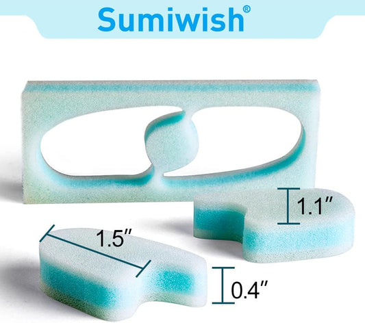 Sumiwish Foam Toe Separators, Breathable Toe Spacers, Reduce Friction and Relieve Corns Pain, Overlapping Toes Corrector - (Blue)