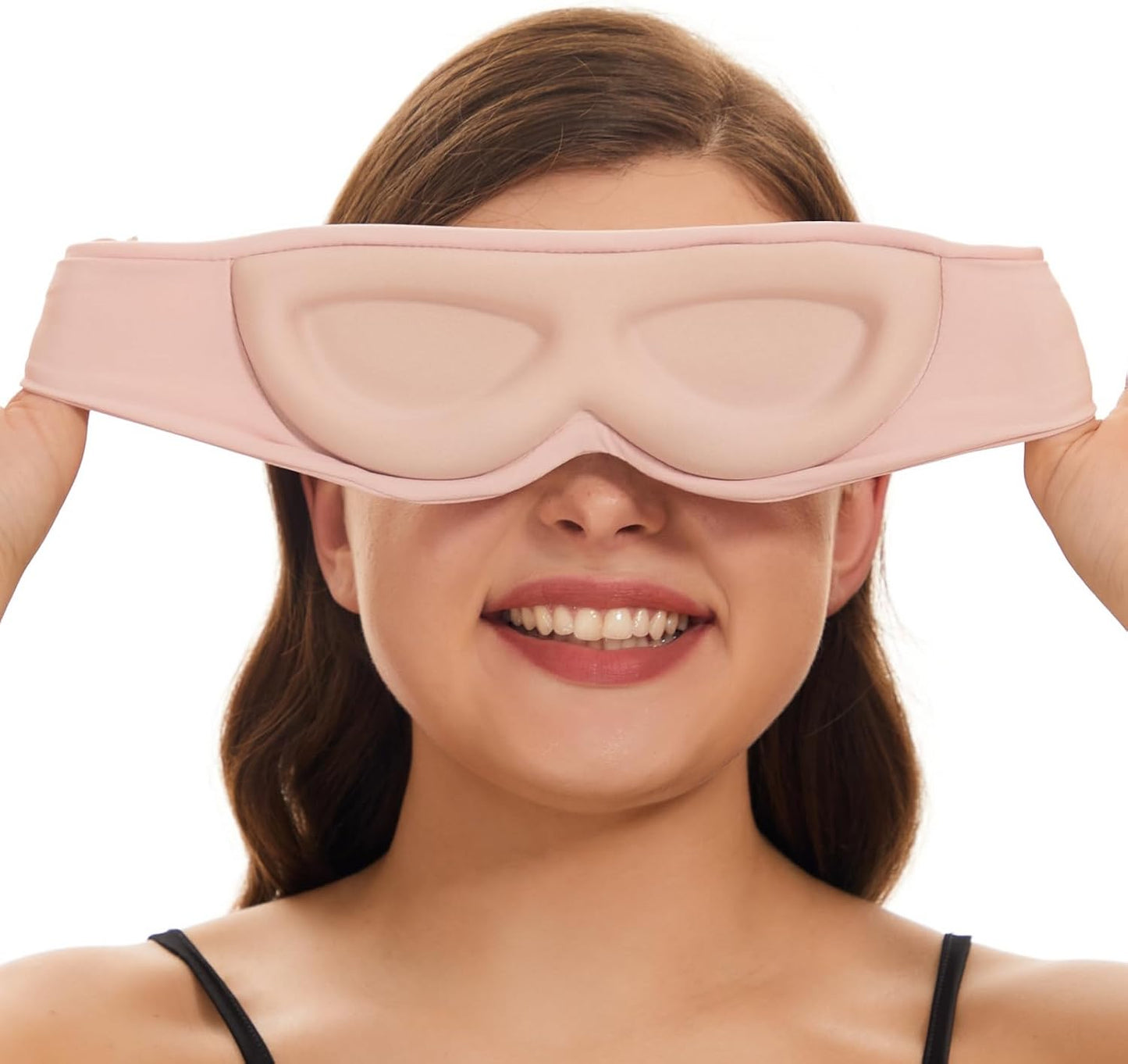 ALASKA BEAR Sleep Mask for Side Sleepers Patented Design, Cup-Shaped and Extra-Soft, 100 Blackout Eye Mask Shades Cover for Men and Women Home or Travel, Machine Washable, Black