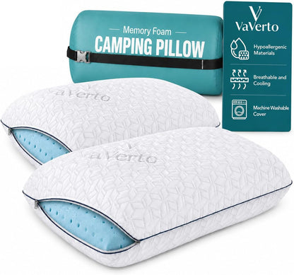 Cooling Gel Memory Foam Pillows - 1-Pack - Standard Size Memory Foam Pillow For Sleeping - Firm Pillow - Back, Stomach & Side Sleeper - Shoulder & Back Pain Relief - Washable, Bamboo Viscose Cover