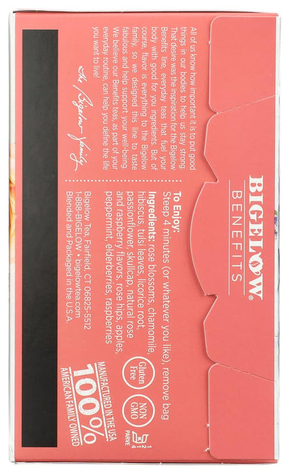 Bigelow Tea Bigelow RCB01027 Benefits Decaf Rose Mint Tea Bags, 18/Box