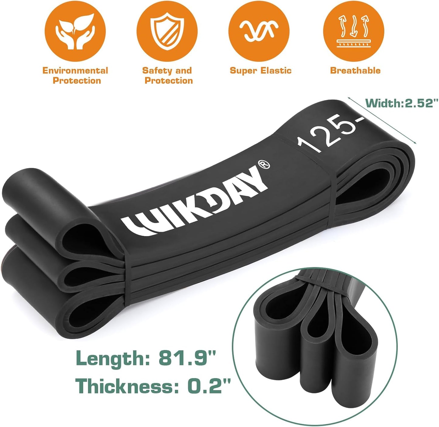 WIKDAY Resistance Bands for Working Out, Exercise Bands, Workout Bands, Pull Up Assistance Bands for Body Stretching Training Physical Therapy Muscle Training for Men & Women