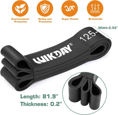 WIKDAY Resistance Bands for Working Out, Exercise Bands, Workout Bands, Pull Up Assistance Bands for Body Stretching Training Physical Therapy Muscle Training for Men & Women