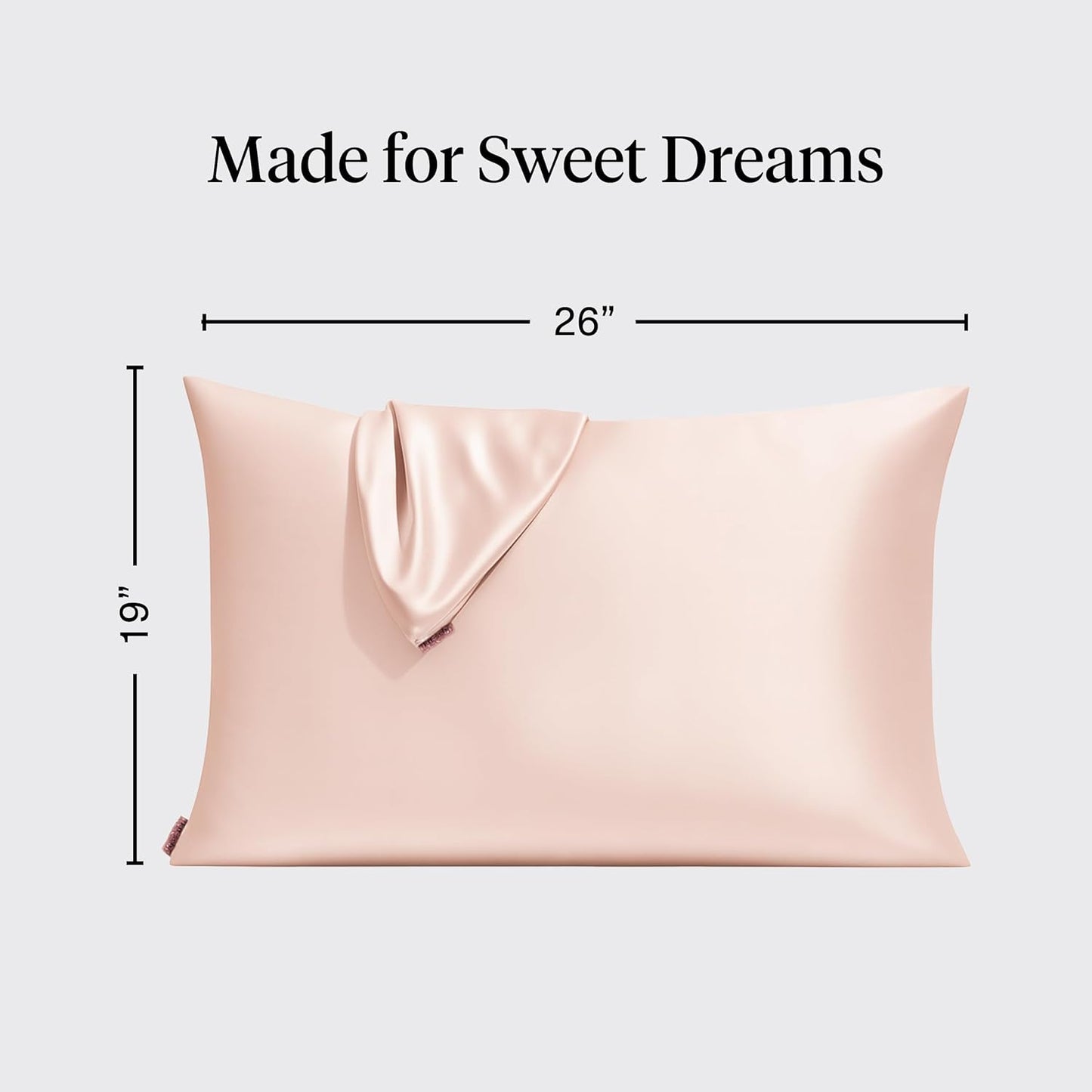 Kitsch Satin Pillowcase with Zipper for Hair & Skin - Softer Than Silk Pillow Cases, Smooth Cooling Satin Pillow Case, Wrinkle-Free, Machine Washable - Pillow Cases Standard Size (19x26) - Blush
