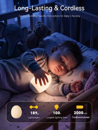 Night Light for Kids,Egg Night Light for Baby Nursery, 3-Level Dimming &30-Min Timer Portable Nursery Night Lamp forBaby Nursery & Kids Bedroom,BPA Free, Eye Caring, Soft