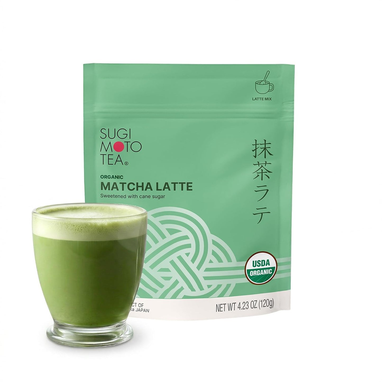 SUGIMOTO TEA Japanese Organic Matcha Latte Blend Mix 4.23 oz